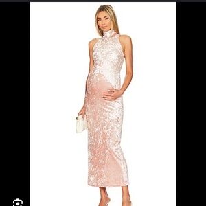 BUMPSUIT The Serena Rose Velvet Dress in Rose